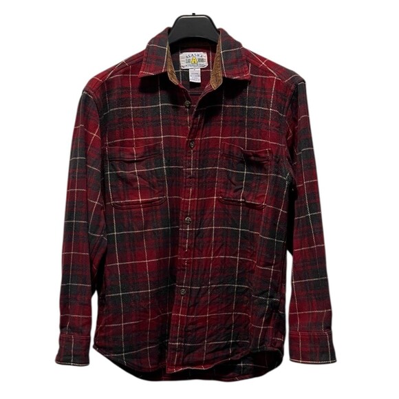 Alaska 1959 Wilderness Gear Mens Red Plaid Flannel Size Medium Long Sleeves - Picture 3 of 12